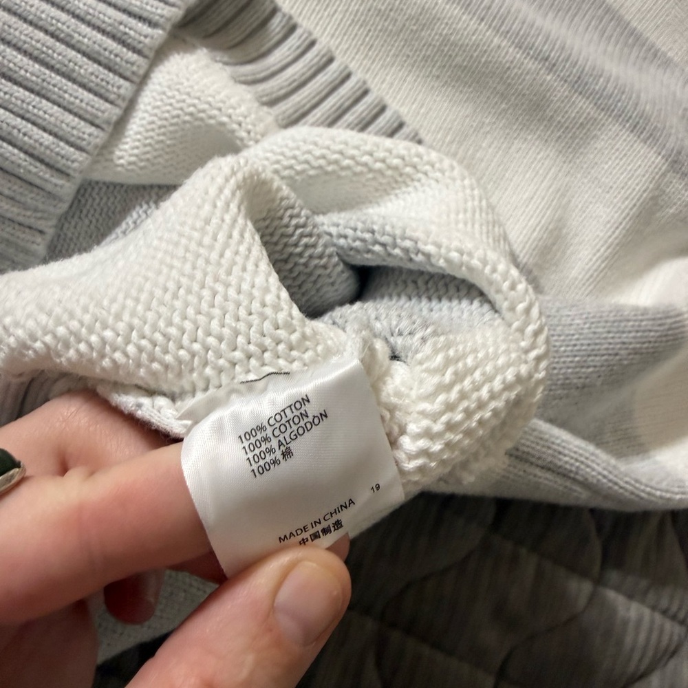 Brandy Melville Striped Gray and White Sweater 100% Cotton - Picture 3 of 6